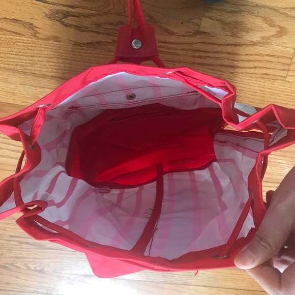 Vintage 1990s Red Striped Fila Drawstring Backpack - Picture 2 of 4